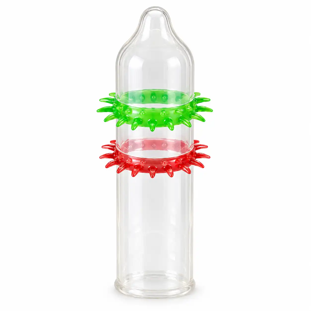 Fix Your Spark Products5 Textured silicone stimulation rings in green and red